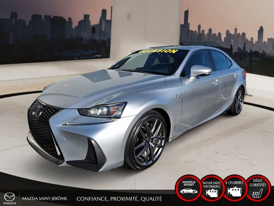 Lexus IS 300 F SPORT | 1 PROPRIÉTAIRE | AWD | V6 | TOIT OUVRANT | CUIR 2019 Gris