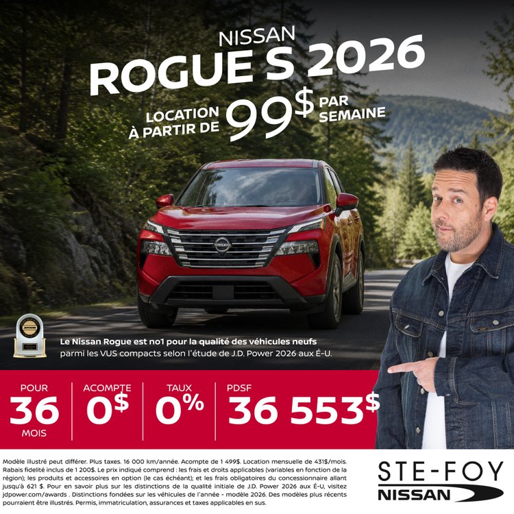Ste foy nissan promo septembre Rogue S 2026