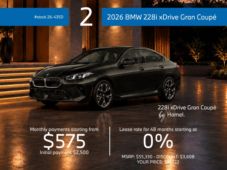HAMEL BMW mobile 228i XDRIVE GRAN COUPE 2026 SEPTEMBRE EN