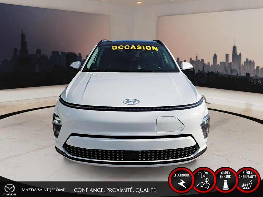2025 Hyundai Kona Electric Preferred avec ensemble Trend | CUIR | TOIT OUVRANT | MAGS | White