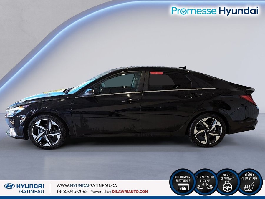 2023 Hyundai Elantra Hybrid Luxury ***hybrid, cuir , toit ouvrant*** Black