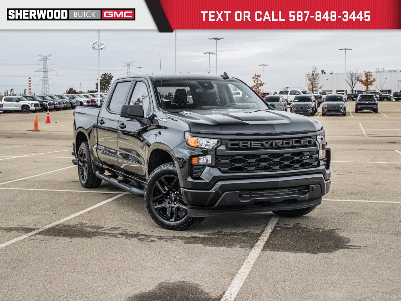 2025 Chevrolet Silverado 1500 4WD Crew Cab 147 Custom Black Sherwood Park - photo #0