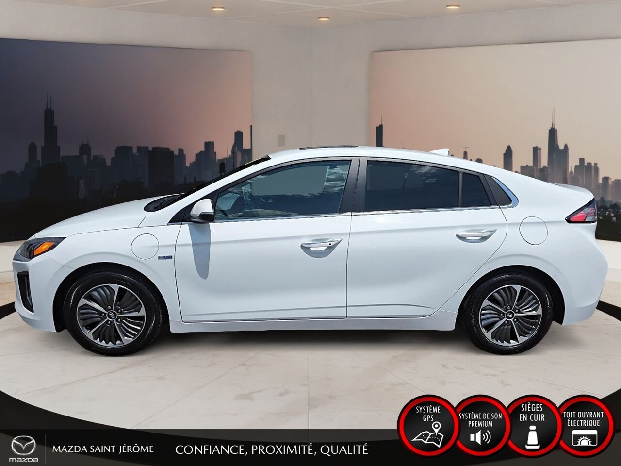 Hyundai Ioniq hybride rechargeable Ultimate | TOIT OUVRANT | CUIR | 2020 Blanc Saint-Jérôme - photo #10