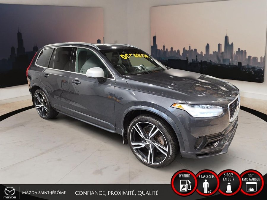 Volvo XC90 T8 R-DESIGN | PHEV | VOLANT CHAUFFANT | CAMÉRA 360 | SYSTÈME DE SON B&W | MAGS 22 PO 2018 Gris