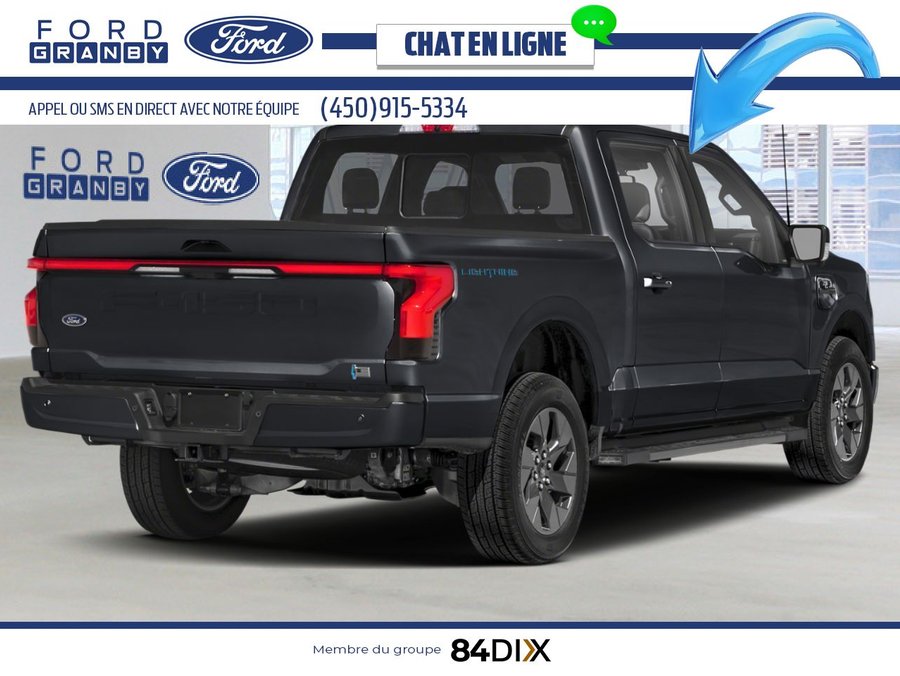 Ford F-150 Lightning LARIAT cabine SuperCrew 4RM caisse de 5,5 pi 2025 Noir agate métallisé