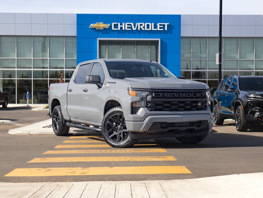 2024 Chevrolet Silverado 1500 Custom Blackout 2.7T | 20in Gloss Black Wheels Grey