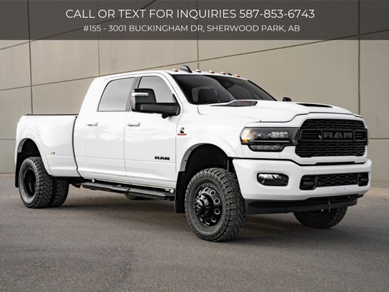 2023 Ram 3500 Limited | Front End PPF | Mega Cab Night Edition | 5th Wheel Prep | Harmon Kardon Sound System White