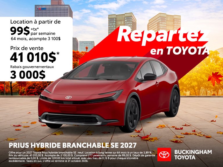 Prius Hybride Branchable SE 2027