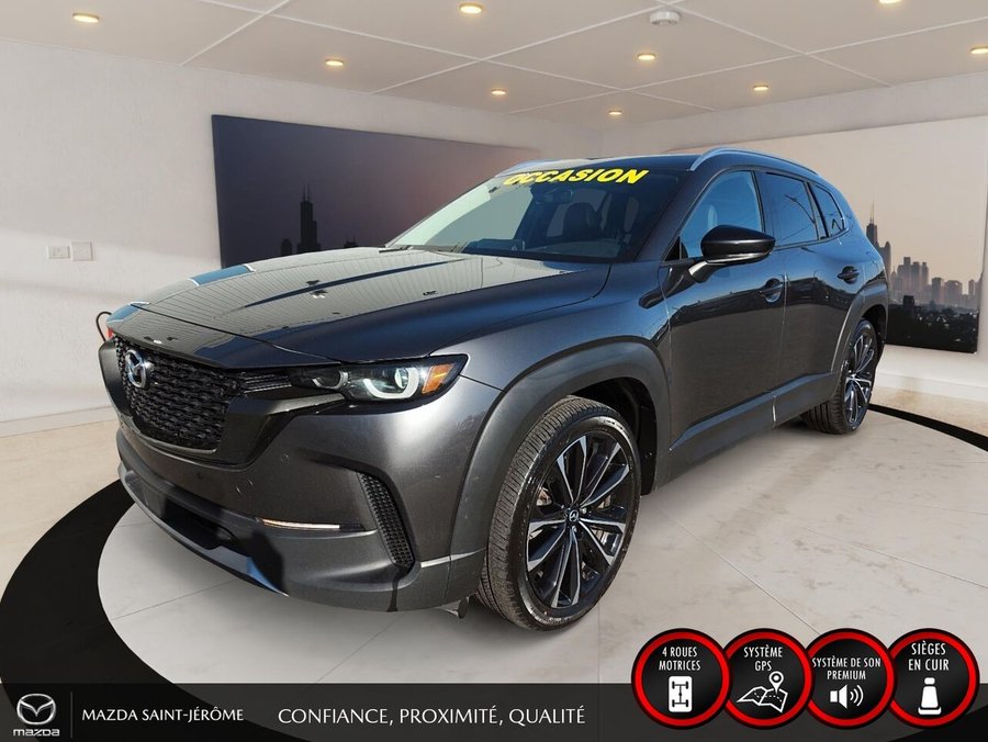 Mazda CX-50 GT TURBO | 1 PROPRIÉTAIRE | JAMAIS ACCIDENTÉ | AWD | CUIR | TOIT OUVRANT PANORAMIQUE 2024 Gris