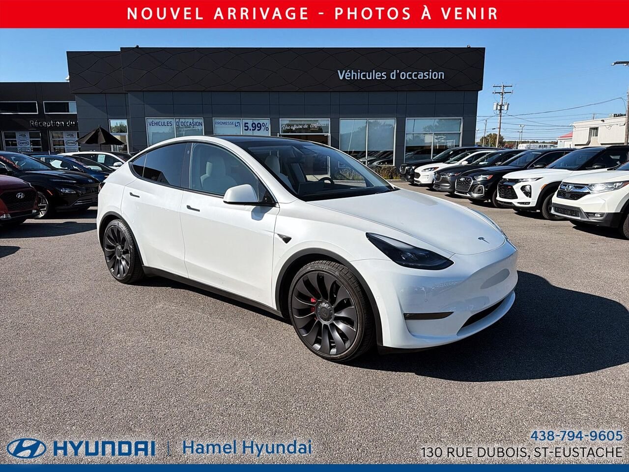 Tesla Model Y 2021 Blanc Saint-Eustache - photo #0