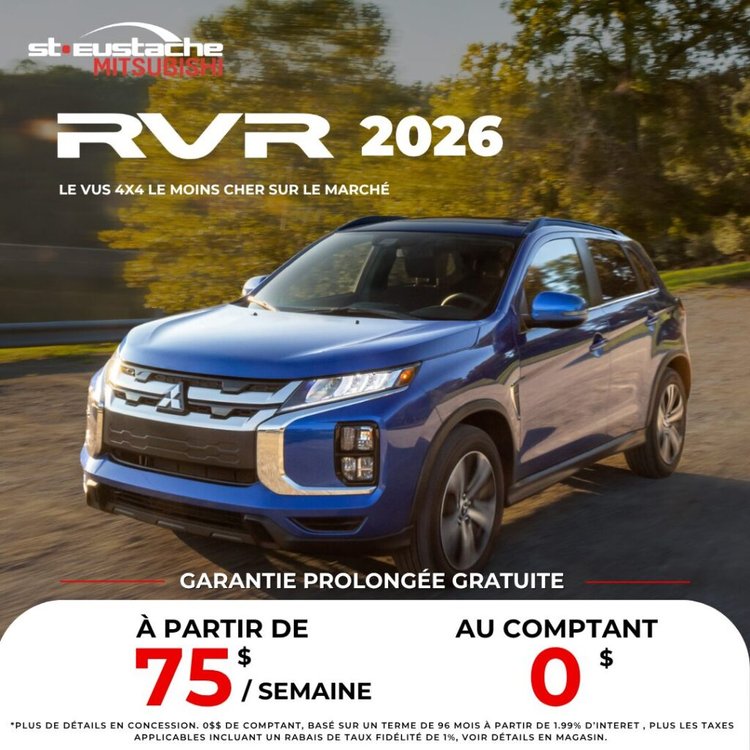 Mitsubishi RVR 2026 en promotion chez St-Eustache Mitsubishi, SUV compact moderne et polyvalent