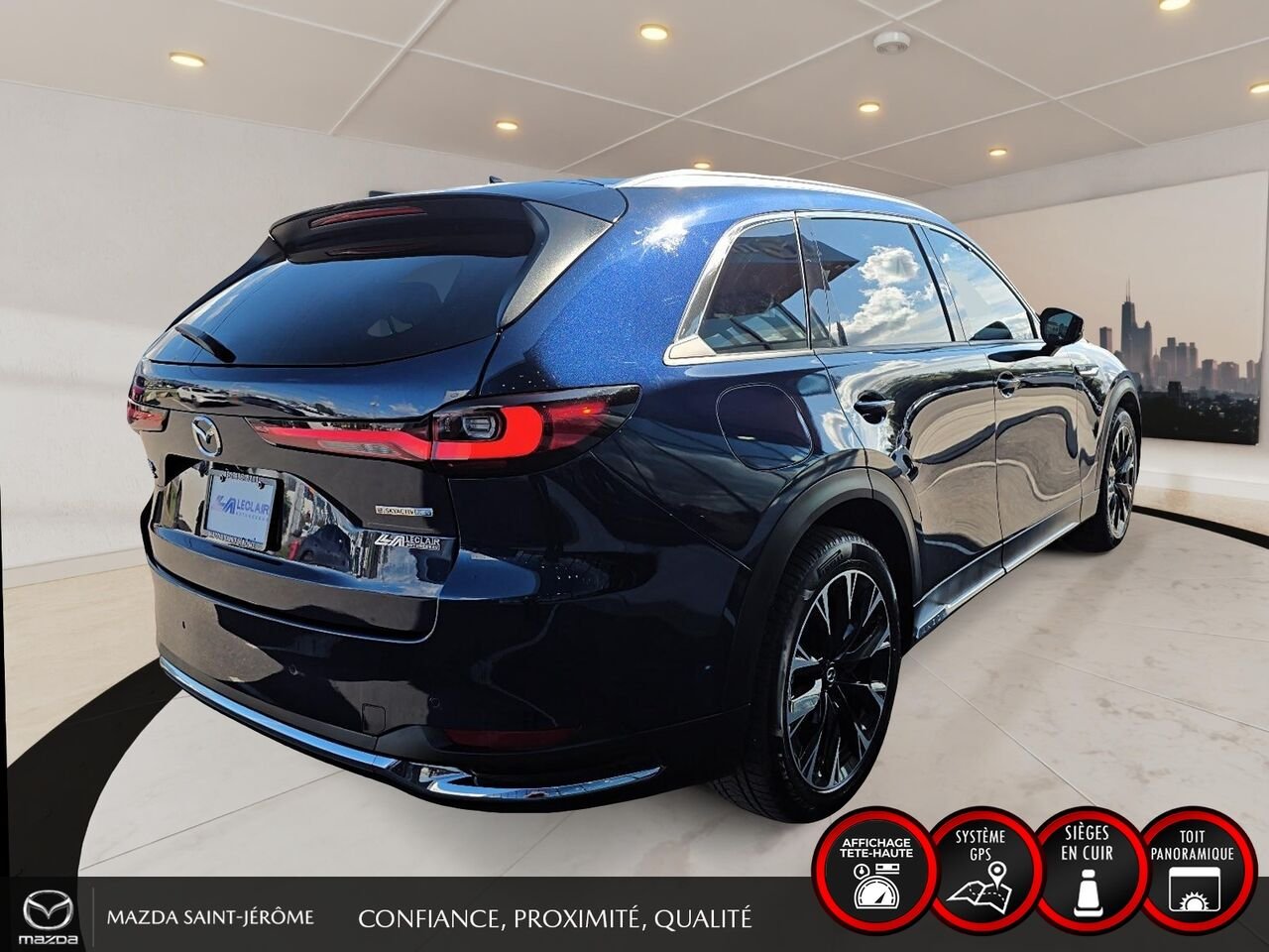 Mazda CX-90 hybride rechargeable GT | TOIT OUVRANT | CUIR | AWD | 2024 Bleu Saint-Jérôme - photo #5