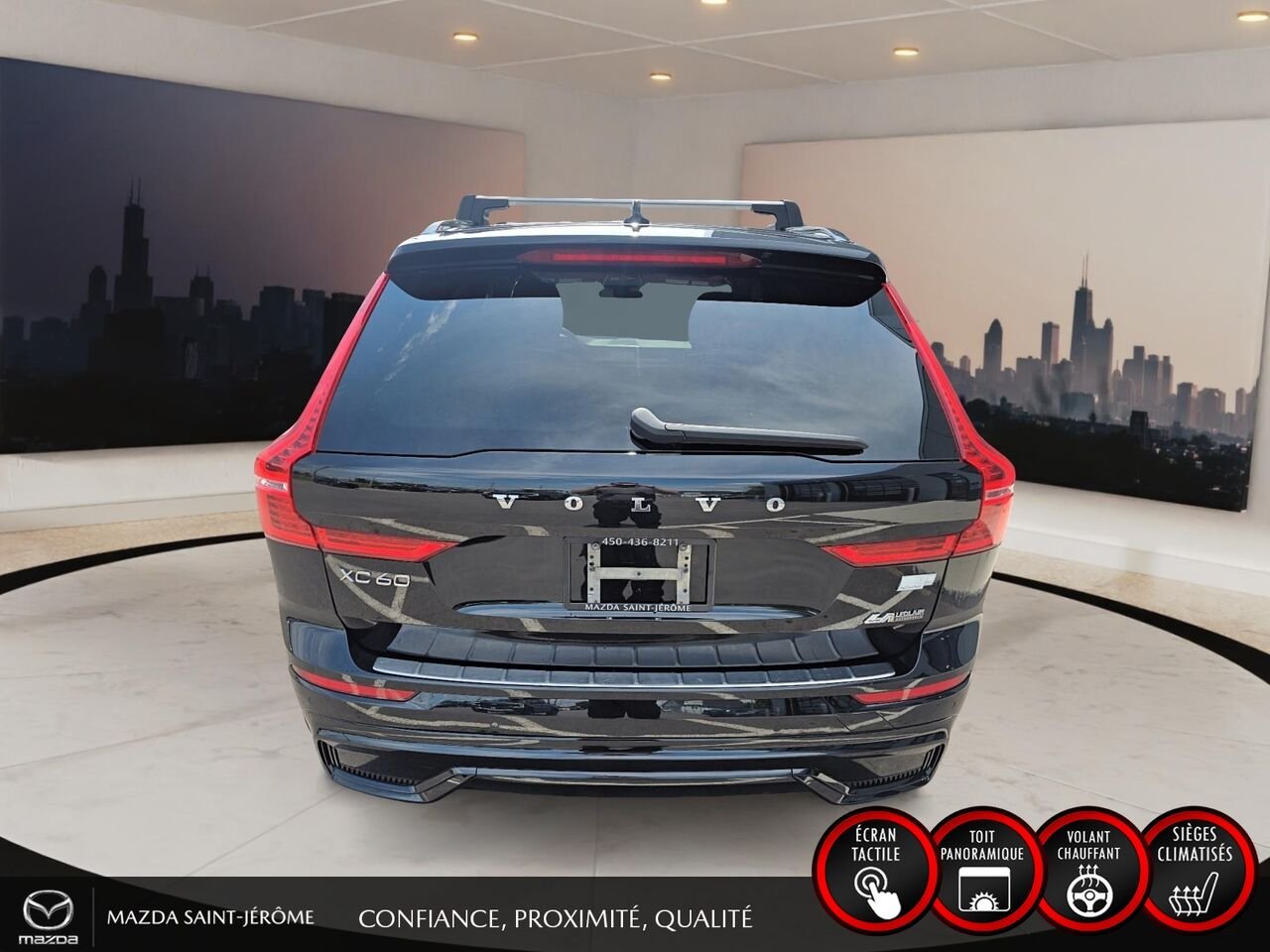 Volvo XC60 Recharge T8 R-Design hybride rechargeable | POLESTAR | TOIT PANORAMIQUE | AWD | CUIR | 2022 Noir Saint-Jérôme - photo #6