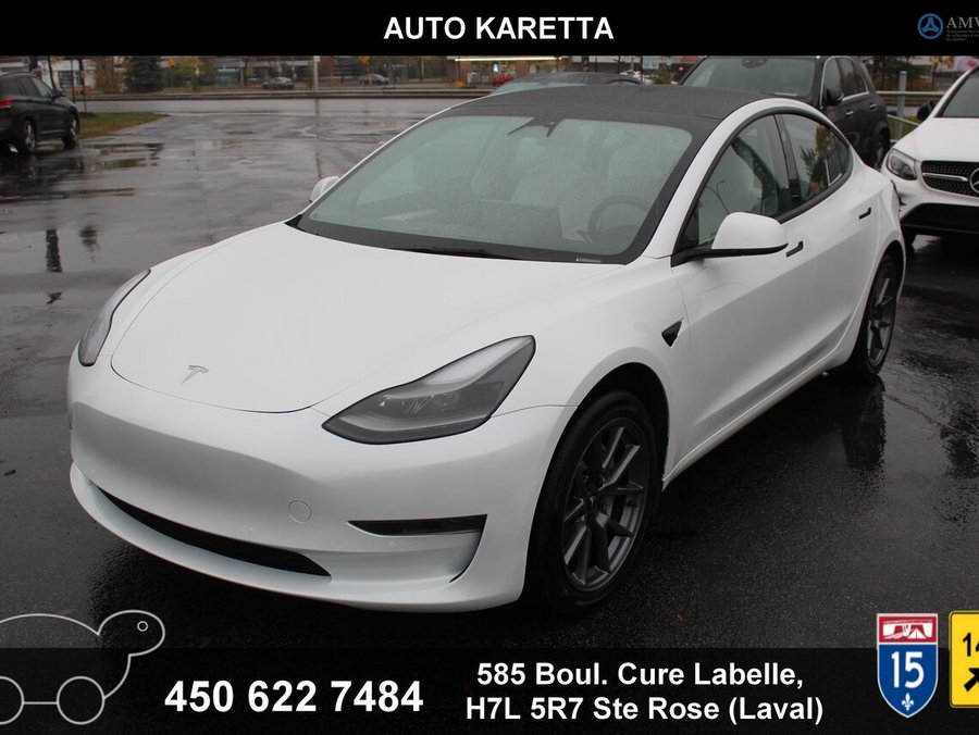 Tesla Model 3 model 3 rwd panoramic navigation white seats 2022 Blanc