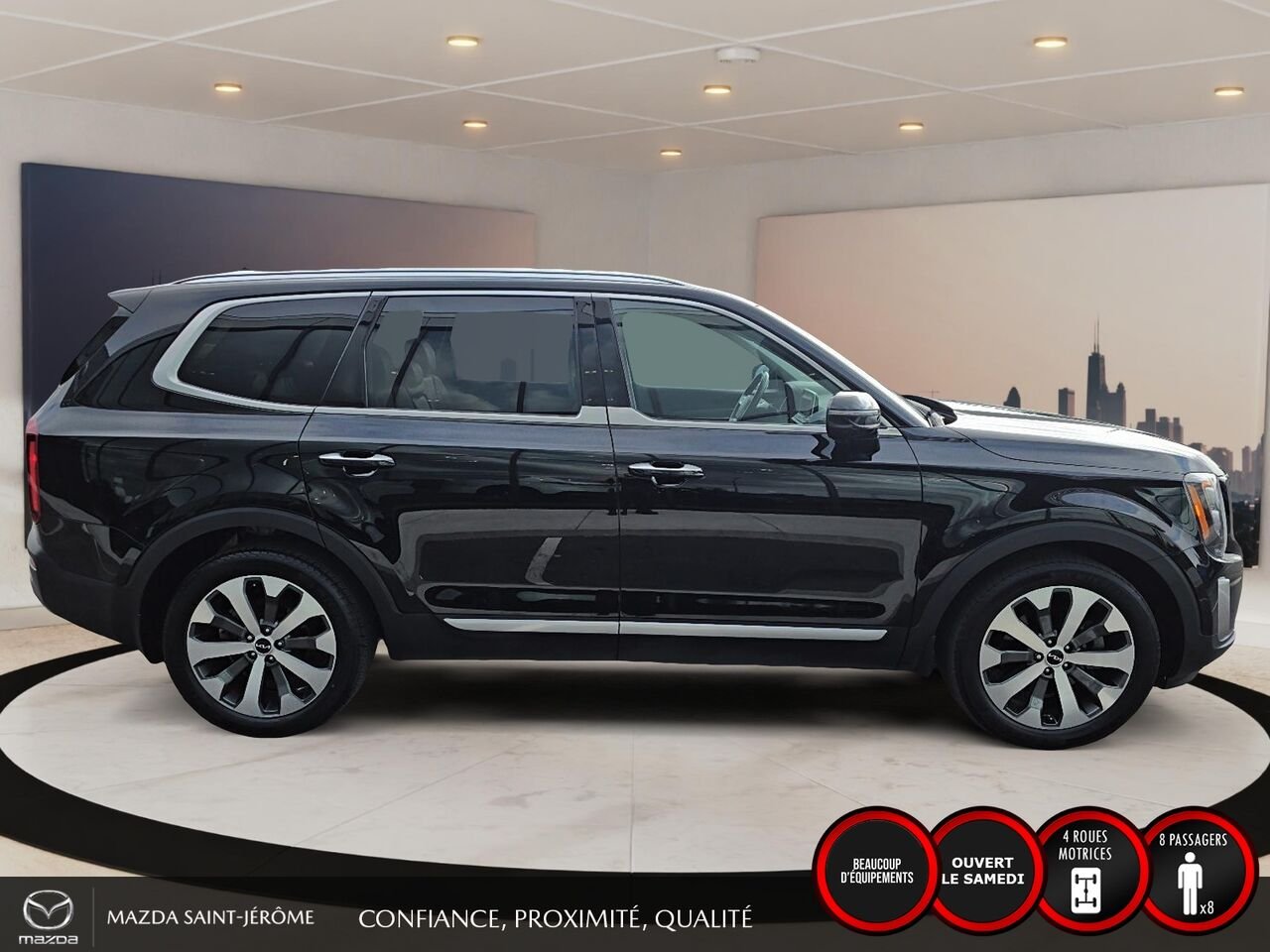 Kia Telluride SX | CUIR BRUN | 8 PASSAGERS | TOIT OUVRANT | 2022 Noir Saint-Jérôme - photo #4
