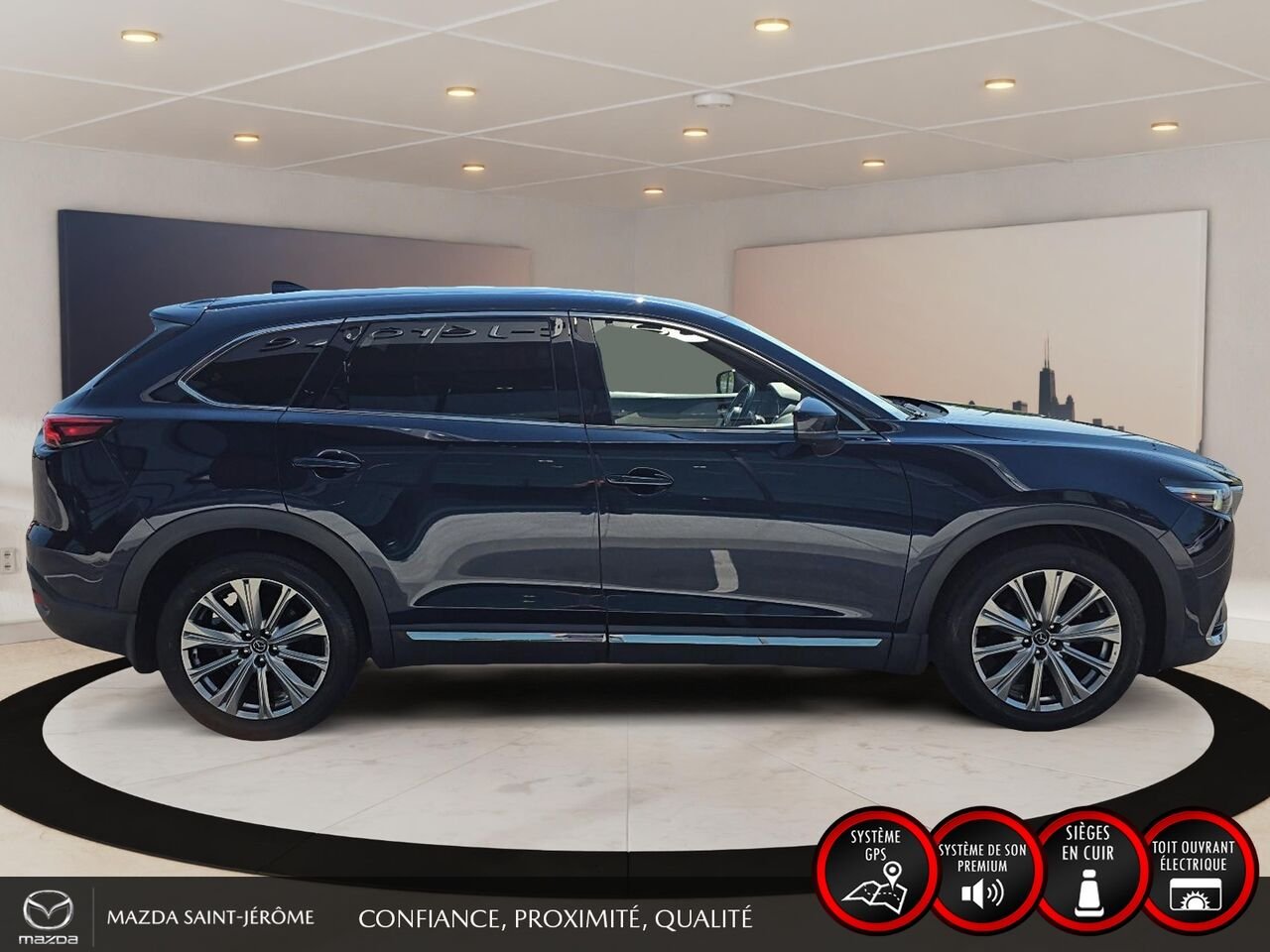 Mazda CX-9 Signature | AWD | TOIT OUVRANT | CUIR | 6 PASS 2022 Bleu Saint-Jérôme - photo #4