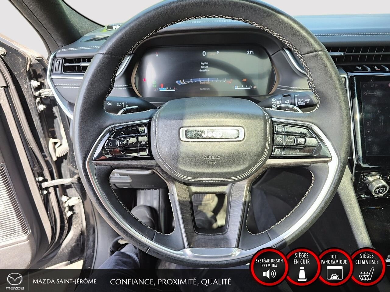 Jeep Grand Cherokee Overland | CUIR NAPPA | TOIT COMMANDVIEW 2 RANGÉES | SIÈGES VENTILÉS | 4X4 2023 Noir Saint-Jérôme - photo #12