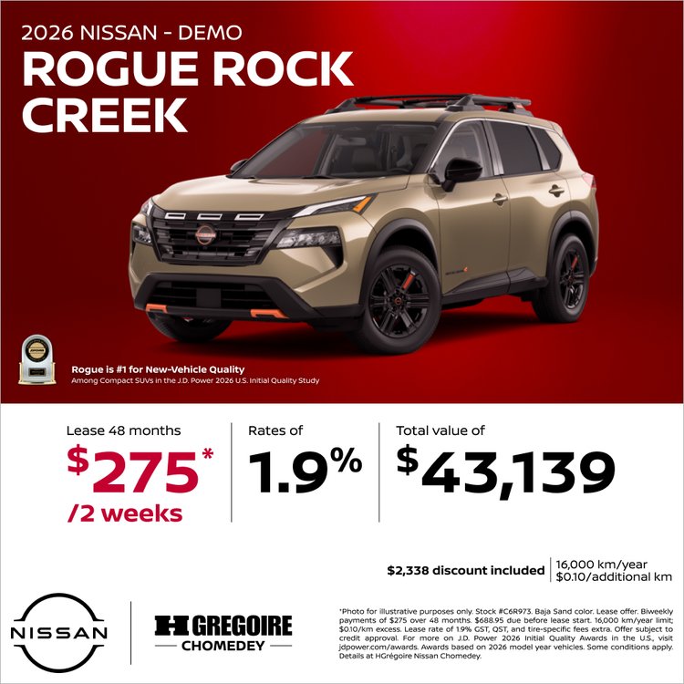 Nissan chomedey promo octobre Rock Creek EN