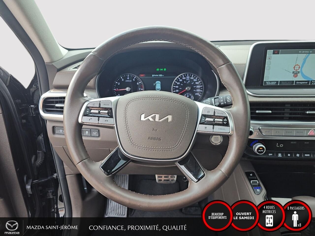 Kia Telluride SX | CUIR BRUN | 8 PASSAGERS | TOIT OUVRANT | 2022 Noir Saint-Jérôme - photo #12
