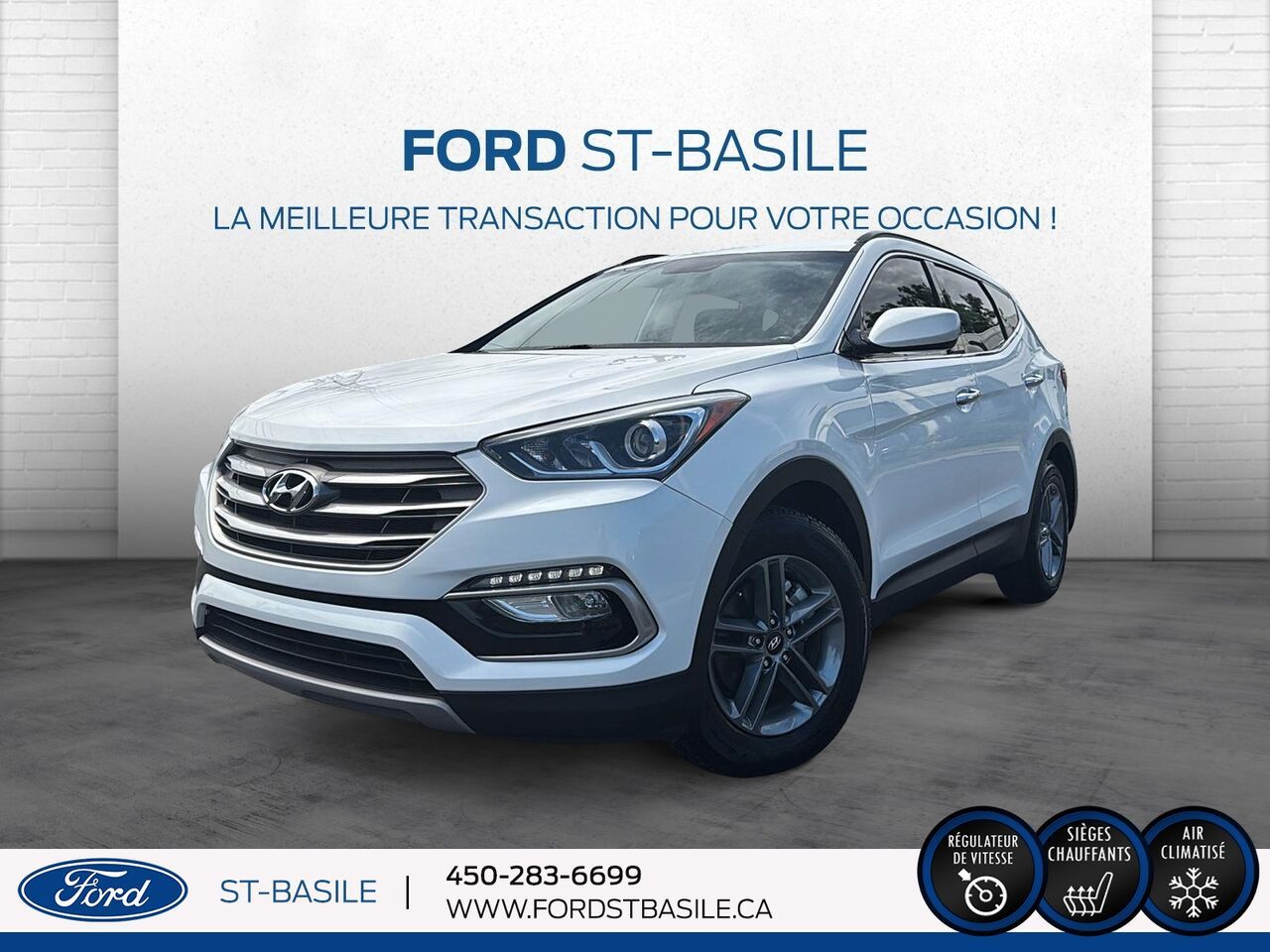 White 2017 Hyundai Santa Fe Sport SUV / Crossover Front-Wheel Drive Automatic