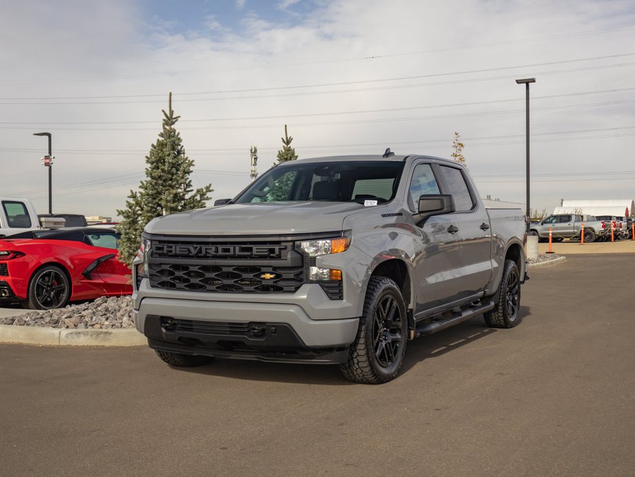 2024 Chevrolet Silverado 1500 Custom Blackout 2.7T | 20in Gloss Black Wheels Grey
