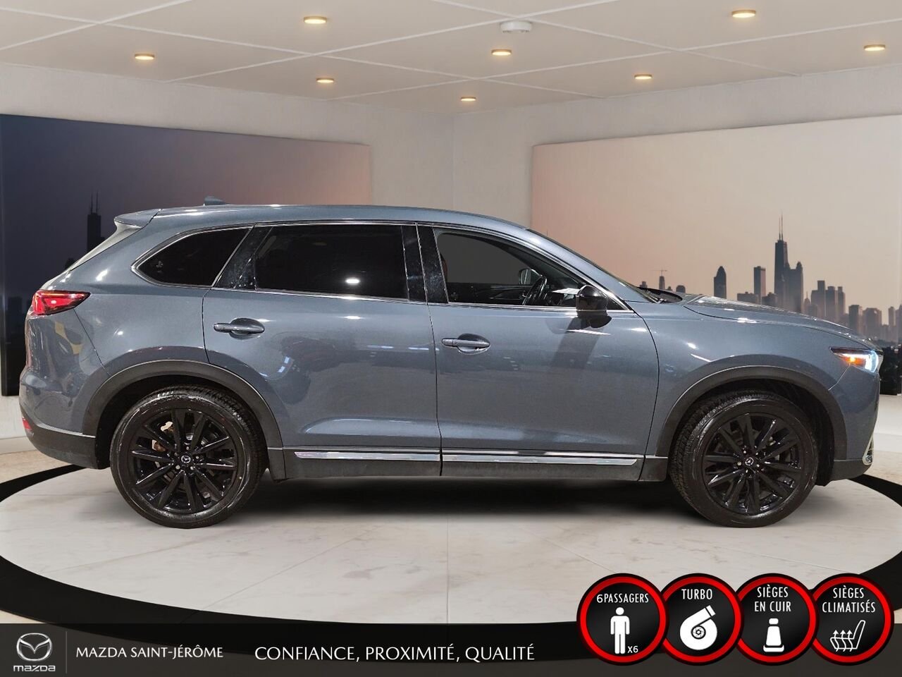2022 Mazda CX-9 Édition Kuro | 1 PROPRIÉTAIRE | JAMAIS ACCIDENTÉ | CUIR ROUGE | TOIT OUVRANT | AWD Grey Saint-Jérôme - photo #4