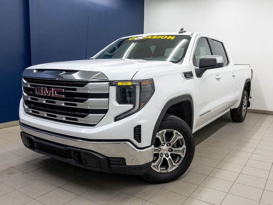 GMC Sierra 1500 SLE X31 CREW 4X4 DIESEL *NAV* SIÈGES CHAUF CARPLAY 2024 Blanc