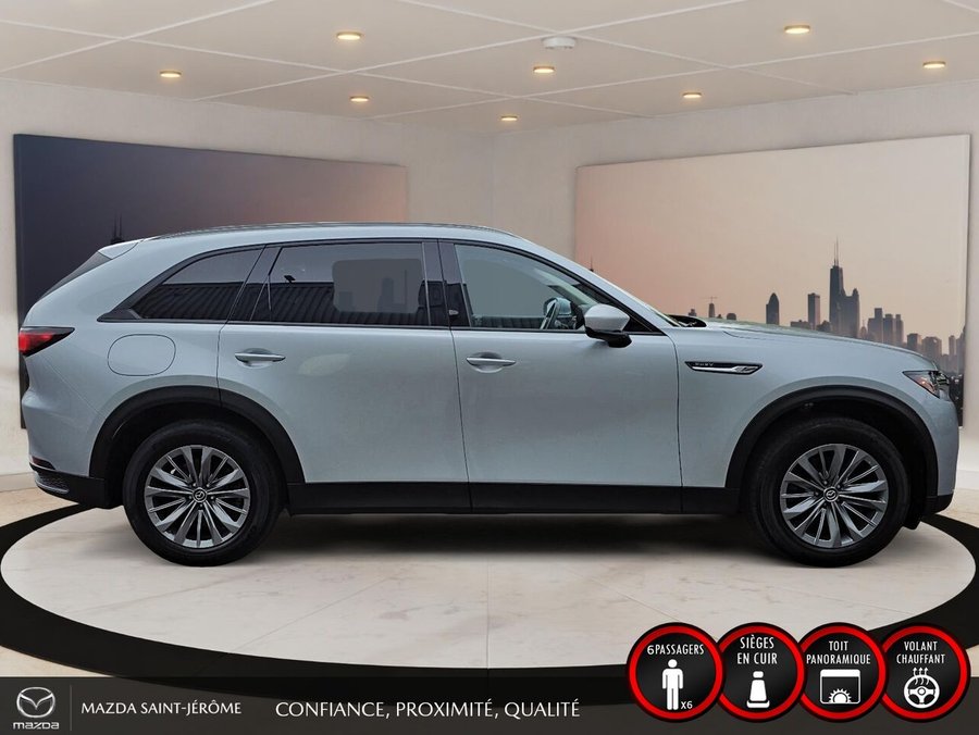 Mazda CX-90 hybride rechargeable GS-L TI | 1 PROPRIÉTAIRE | HYBRIDE RECHARGEABLE | CUIR | HAYON ÉLECTRIQUE | DÉMARRAGE À DISTANCE 2024 Argent