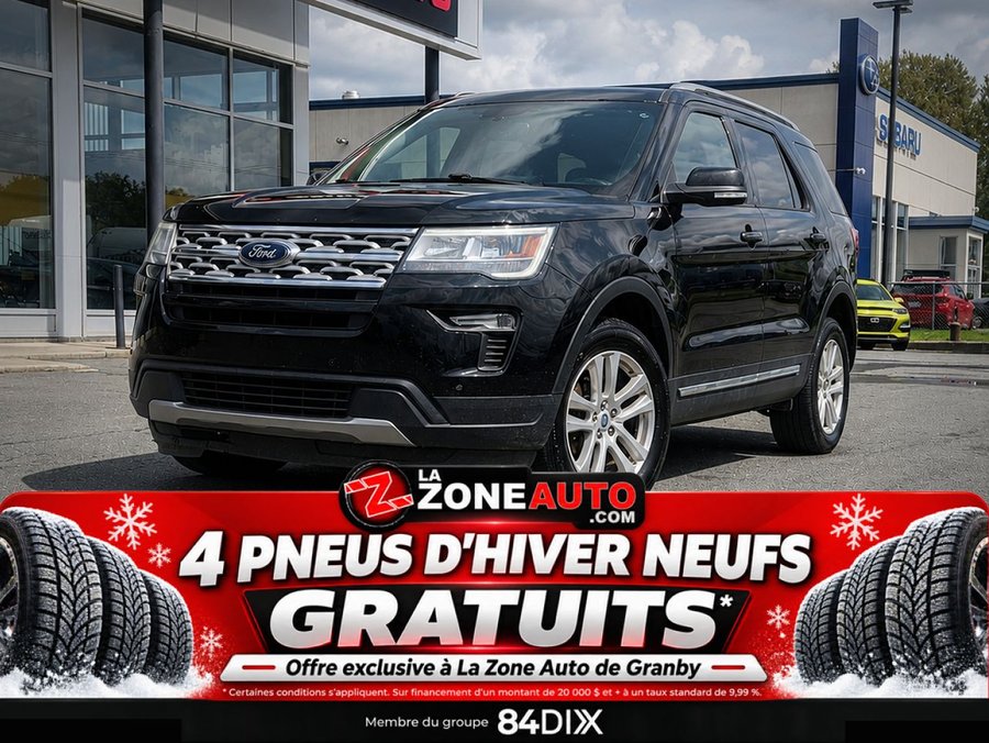 Ford Explorer XLT AWD 5000lbs capacite de remorquage 2018 Noir
