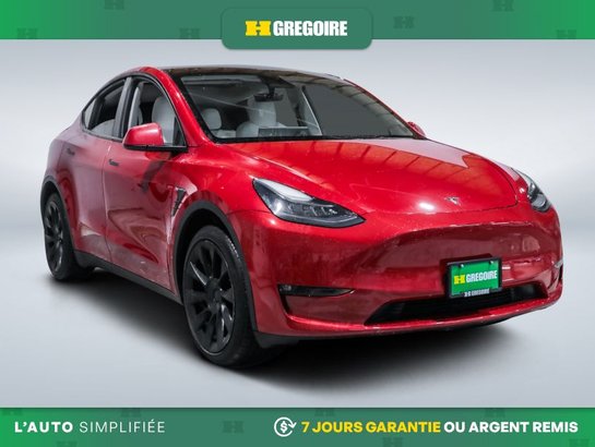 2023 Tesla Model Y Long Range AWD AUTO AC CUIR NAV MAGS CAM RECULE Red