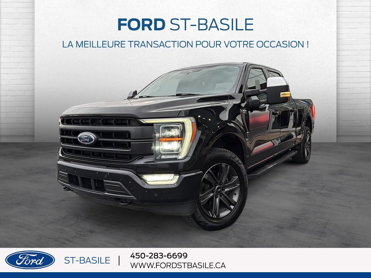 Black 2022 Ford F-150 Pickup Truck Four-Wheel Drive Automatic