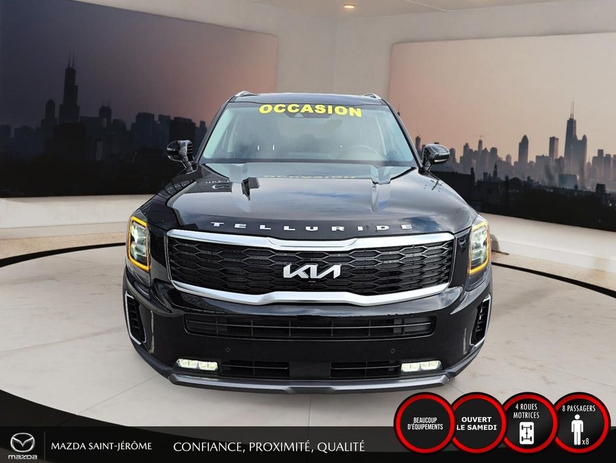 2022 Kia Telluride SX | CUIR BRUN | 8 PASSAGERS | TOIT OUVRANT | Black