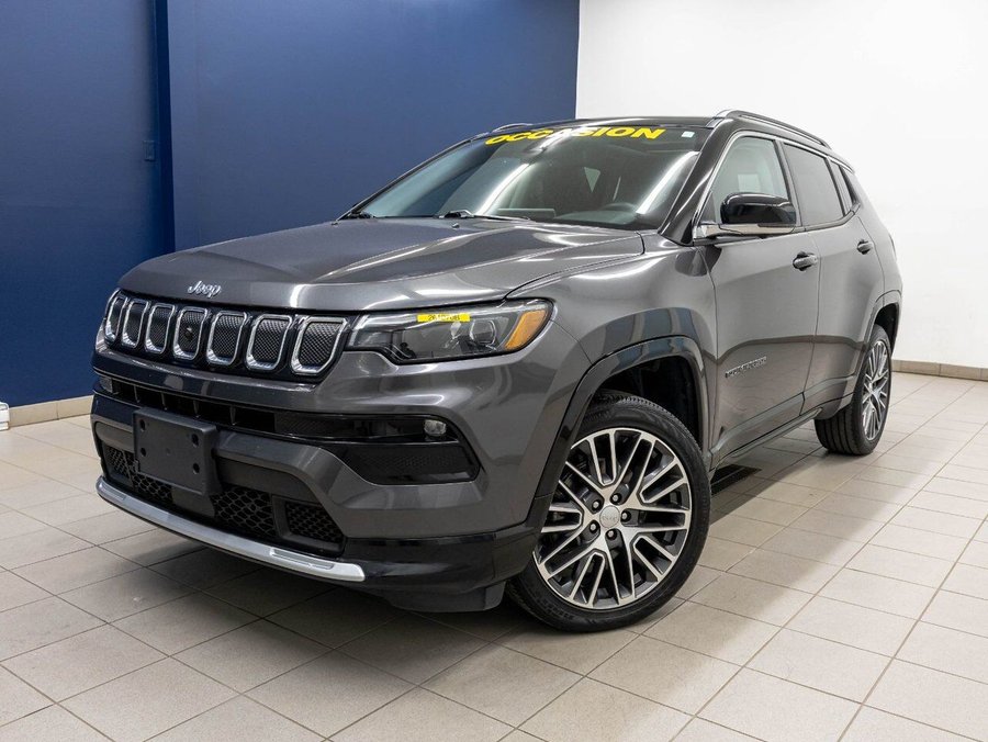 Jeep Compass LIMITED 4X4 *TOIT* NAV CUIR SIÈGES VENTIL ALPINE 2022 gray