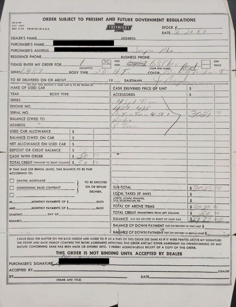 Chevrolet Impala Match N# L72 427/425 4spd 4.56gear Org Bill Of Sale | PRIX EN USD 1968 Rouge Montréal - photo #122