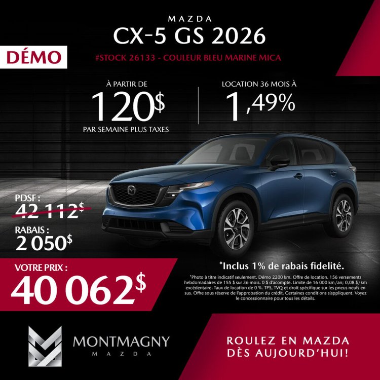 Montmagny mazda promo octobre CX 5 GS 2026 FR 1024x1024