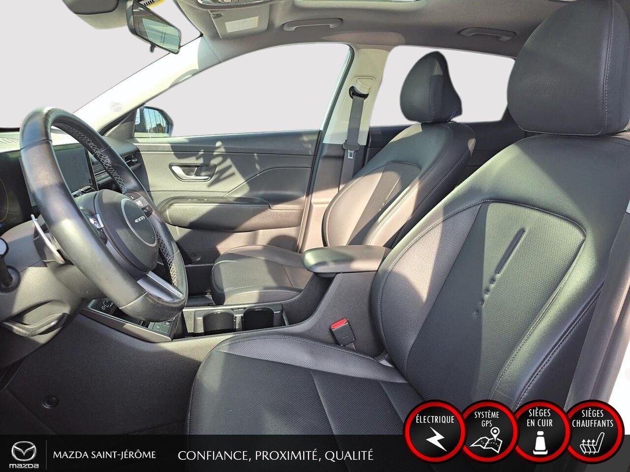 2025 Hyundai Kona Electric Preferred avec ensemble Trend | CUIR | TOIT OUVRANT | MAGS | White Saint-Jérôme - photo #16