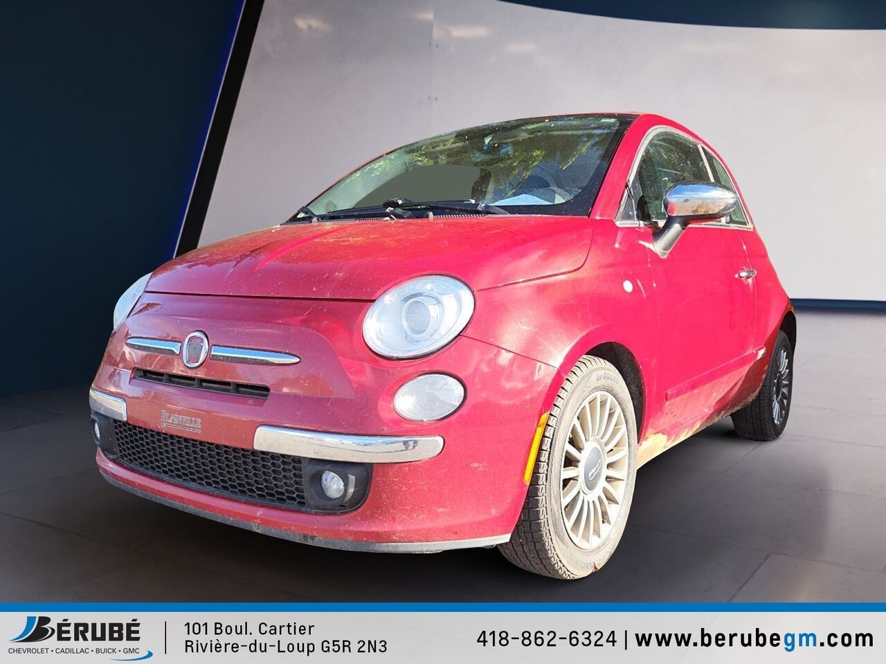 Red 2012 FIAT 500 Convertible Front-Wheel Drive Automatic