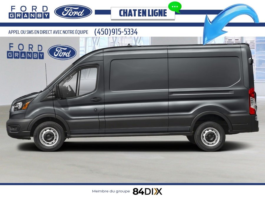 Ford Transit fourgon utilitaire T-250 PA toit moyen 148 po PNBV de 9 070 lb 2025 Gris carbonisé métallisé