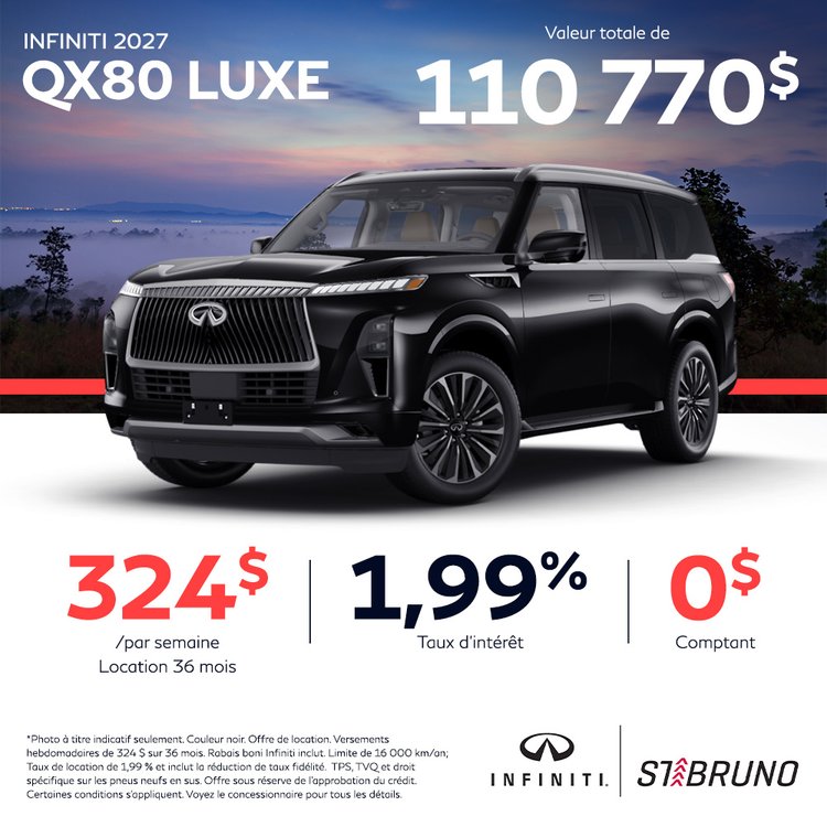 St bruno infiniti promo octobre QX80 FR