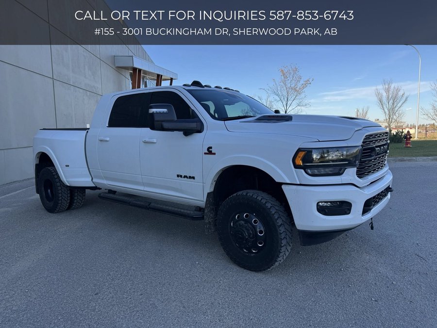 2023 Ram 3500 Limited | Front End PPF | Mega Cab Night Edition | 5th Wheel Prep | Harmon Kardon Sound System White