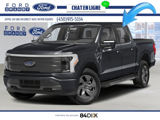 Ford F-150 Lightning LARIAT cabine SuperCrew 4RM caisse de 5,5 pi 2025 Noir agate métallisé