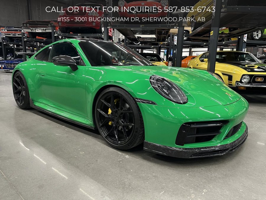 2023 Porsche 911 Carrera T | Factory Aerokit | Vossen Wheels | F.I Exhaust | Carbon Front Lip Python Green