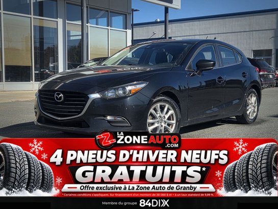 Mazda 3 GS Sport JAMAIS ACCIDENTÉ + 1 SEUL PROPRIÉTAIRE + PNEUS HIVERS INCLUS 2018 Noir