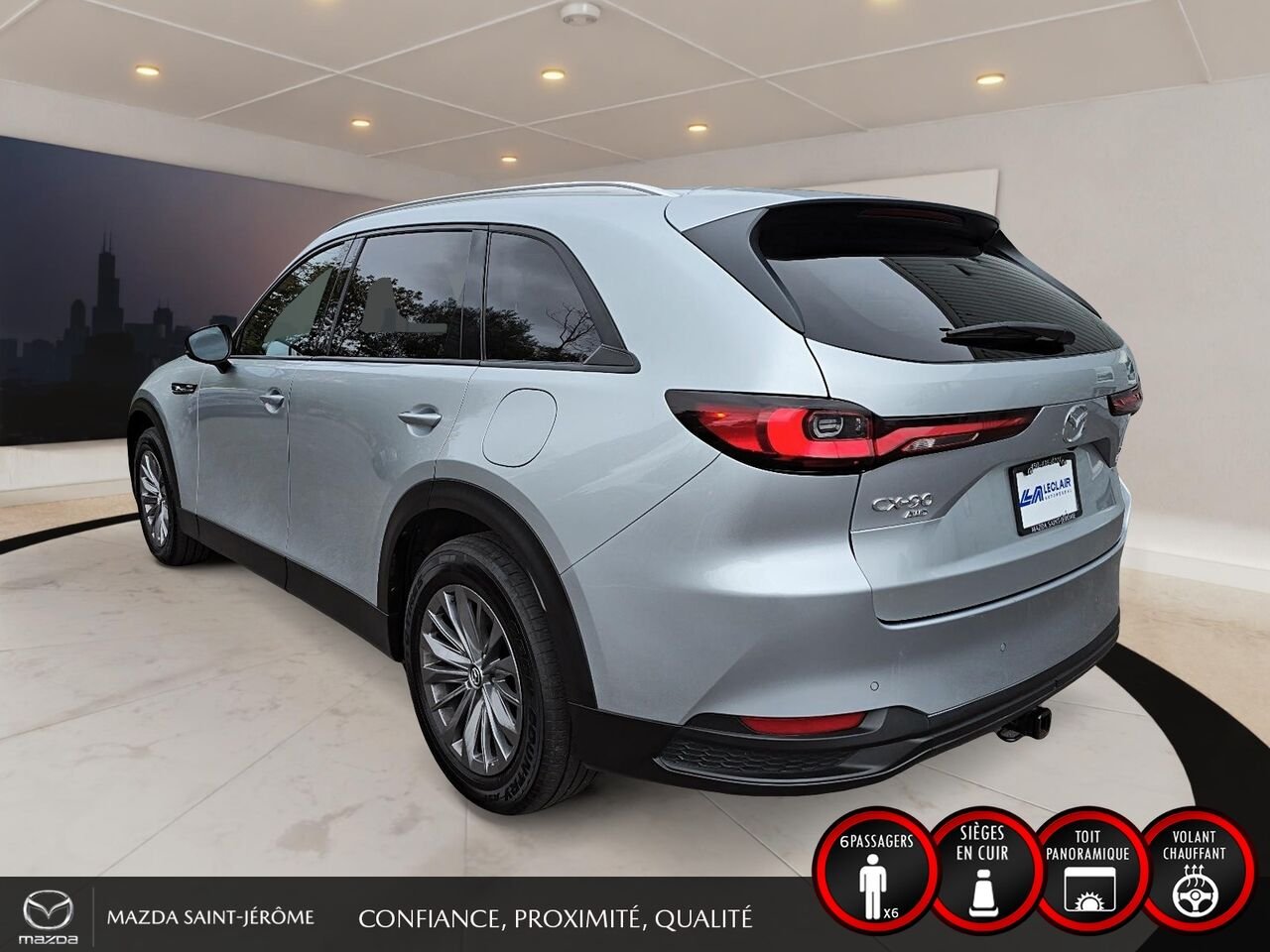 2024 Mazda CX-90 hybride rechargeable GS-L TI | 1 PROPRIÉTAIRE | HYBRIDE RECHARGEABLE | CUIR | HAYON ÉLECTRIQUE | DÉMARRAGE À DISTANCE Silver Saint-Jérôme - photo #8