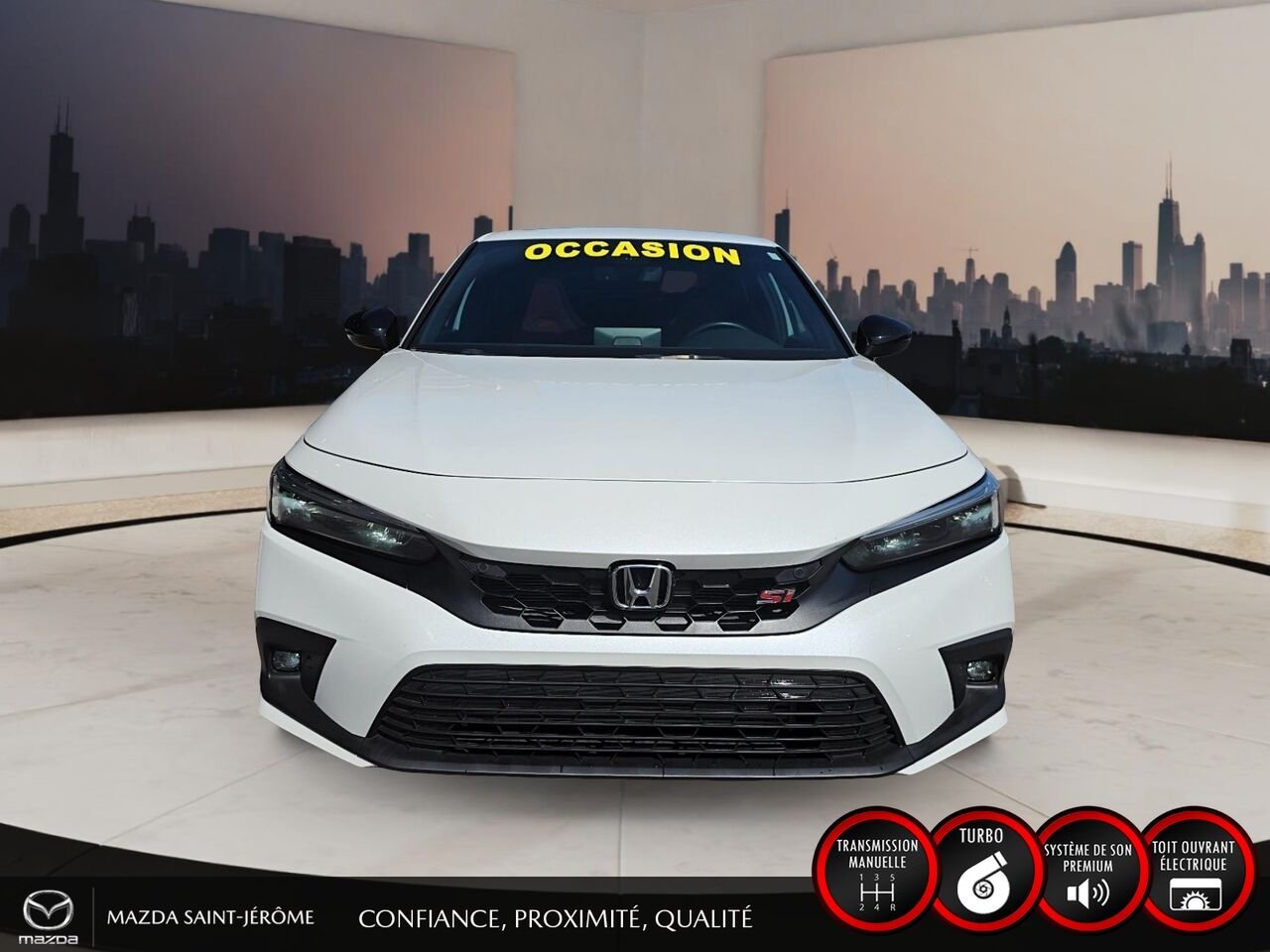 2023 Honda Civic Si berline Manuelle | 1 PROPRIÉTAIRE | TOIT OUVRANT White Saint-Jérôme - photo #2