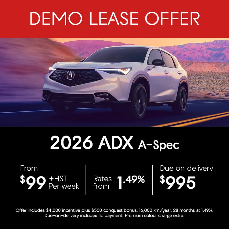 2026 Acura Sherway Demo Sale Offer on the ADX