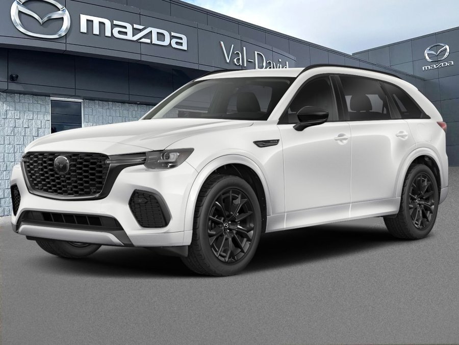 2026 Mazda CX-70 hybride léger GT, 6 cyl. turbo 3,3 L, 280 ch, i-ACTIV AWD, cuir, sièges ventilés, toit panoramique, caméra White