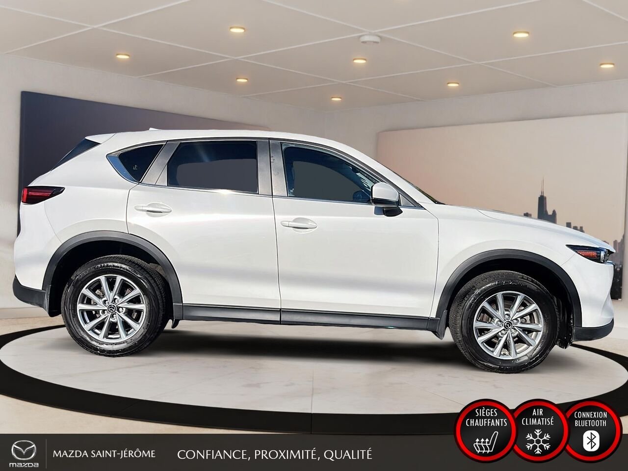 2024 Mazda CX-5 GS | 1 PROPRIÉTAIRE | JAMAIS ACCIDENTÉ | AWD | CUIR | VOLANT CHAUFFANT White Saint-Jérôme - photo #4