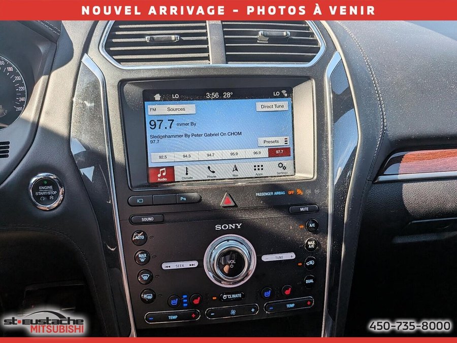 Ford Explorer Platinum 4rm-cuir-toit pano-sièges chauffant et climatisé-volant chauffant 2019 Argent