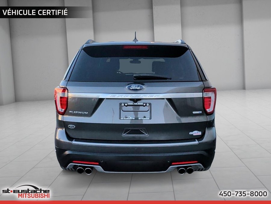 Ford Explorer Platinum 4rm-cuir-toit pano-sièges chauffant et climatisé-volant chauffant 2019 Argent